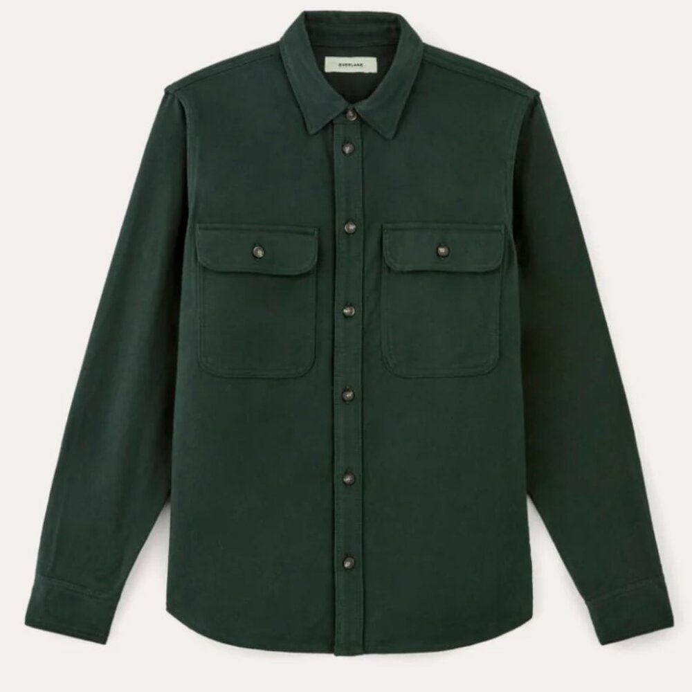 NWT Everlane Heavyweight Overshirt Scarab Green XS